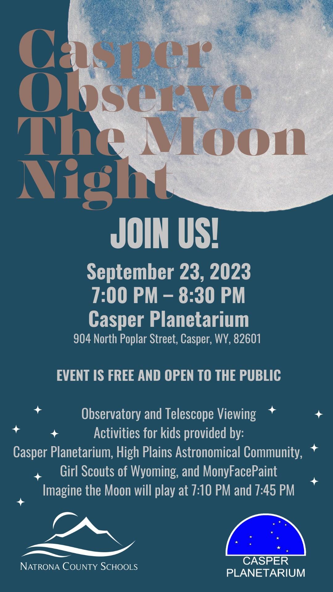 Casper Observe the Moon Night flyer